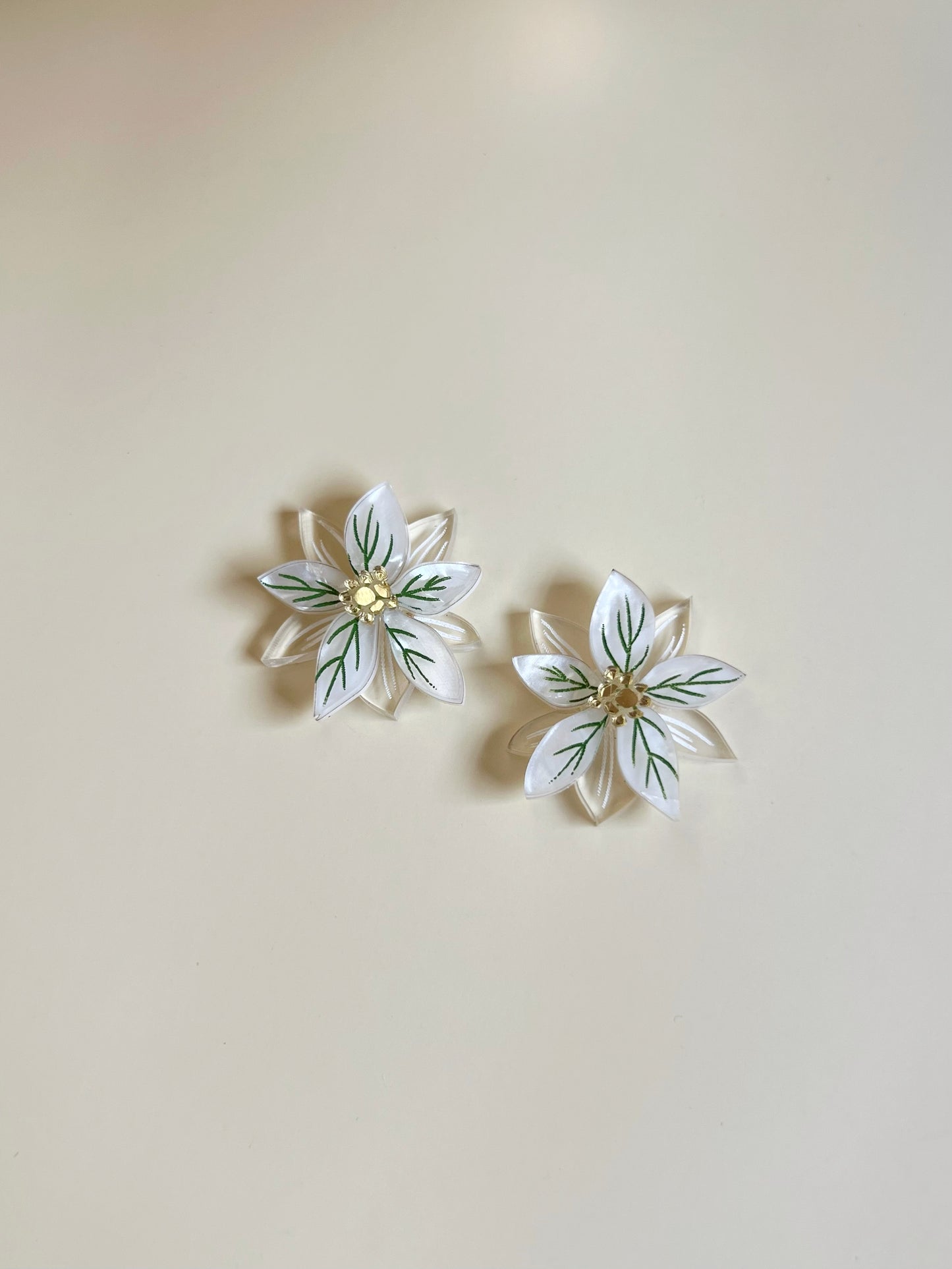 Poinsettia Pearl Studs