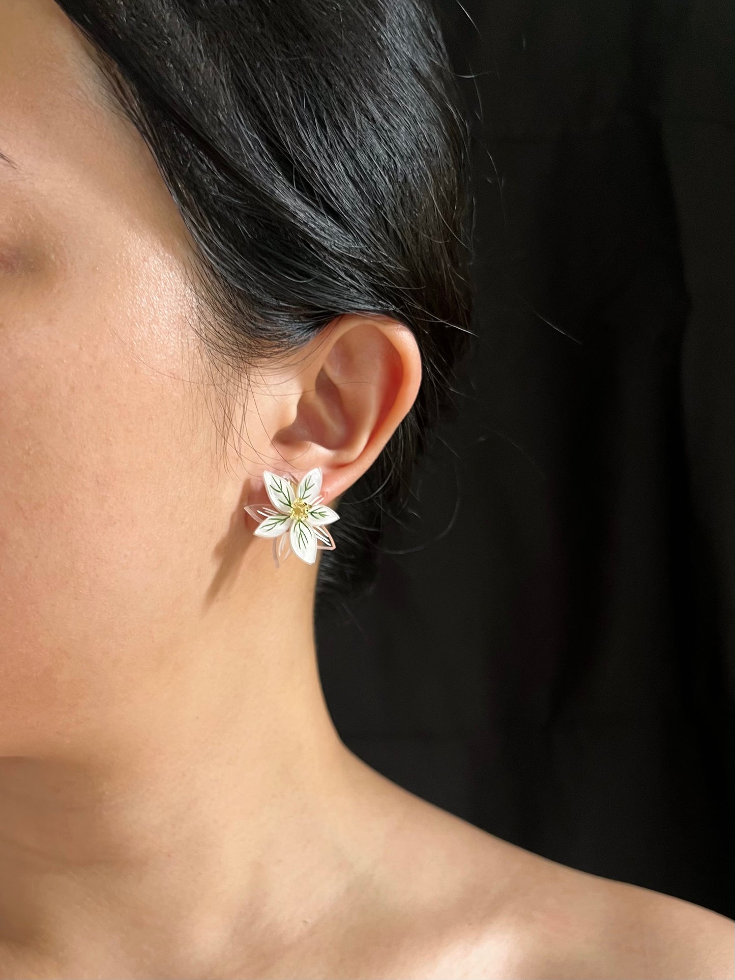 Poinsettia Pearl Studs