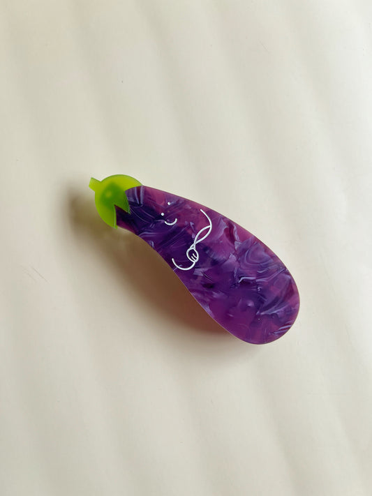 Arrogant Eggplant Hairclip Size L