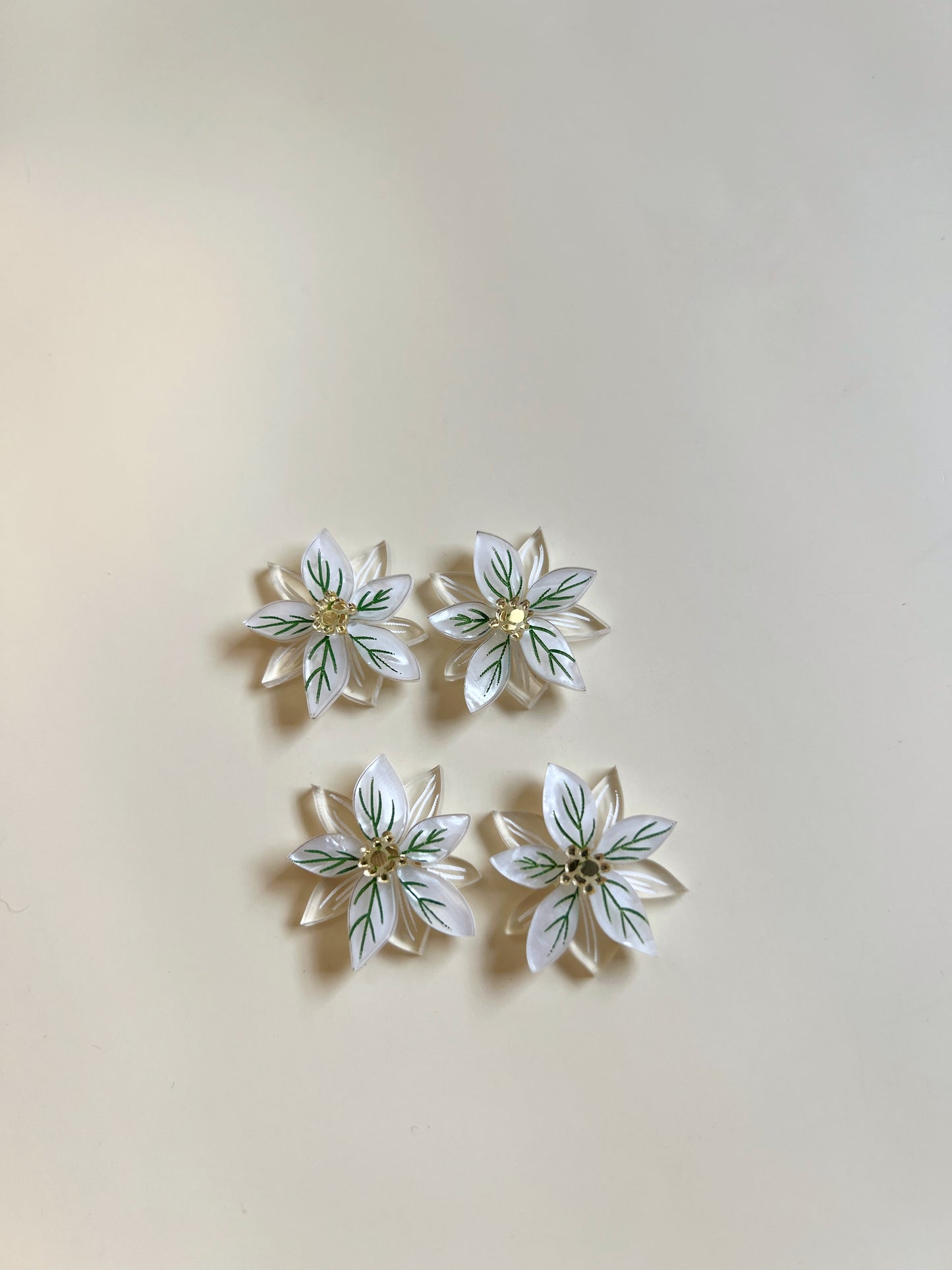 Poinsettia Pearl Studs
