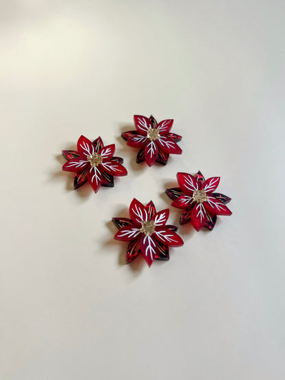 Poinsettia Ruby Studs